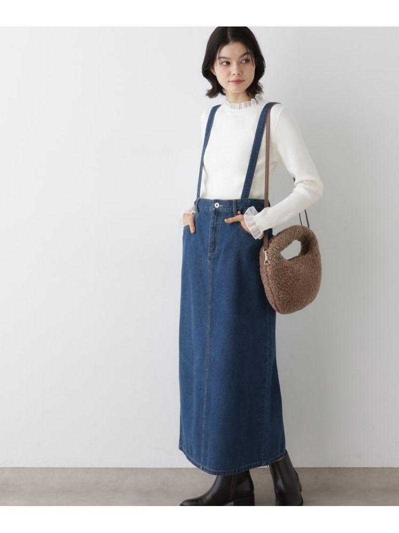 【SALE／50%OFF】【2WAY・洗える】デニムジャンパースカート Dessin デッサン スカート ロング・マキシスカート ネイビー ブルー【RBA_E】【送料無料】[Rakuten Fashion]のサムネイル