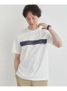 バープリントポンチTシャツ TAKEO KIKUCHI タケオキクチ トップス カットソー・Tシャツ ホワイト グレー【送料無料】[Rakuten Fashio...