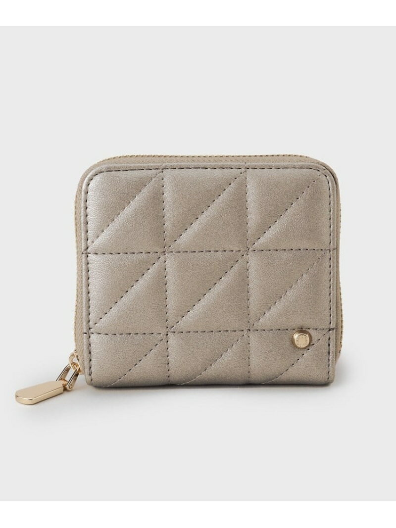 【コンパクト】キルティングデザイン二つ折りファスナーウォレット OPAQUE.CLIP オペークドットクリップ 財布・ポーチ・ケース 財布 ゴールド ブラック[Rakuten Fashion]のサムネイル