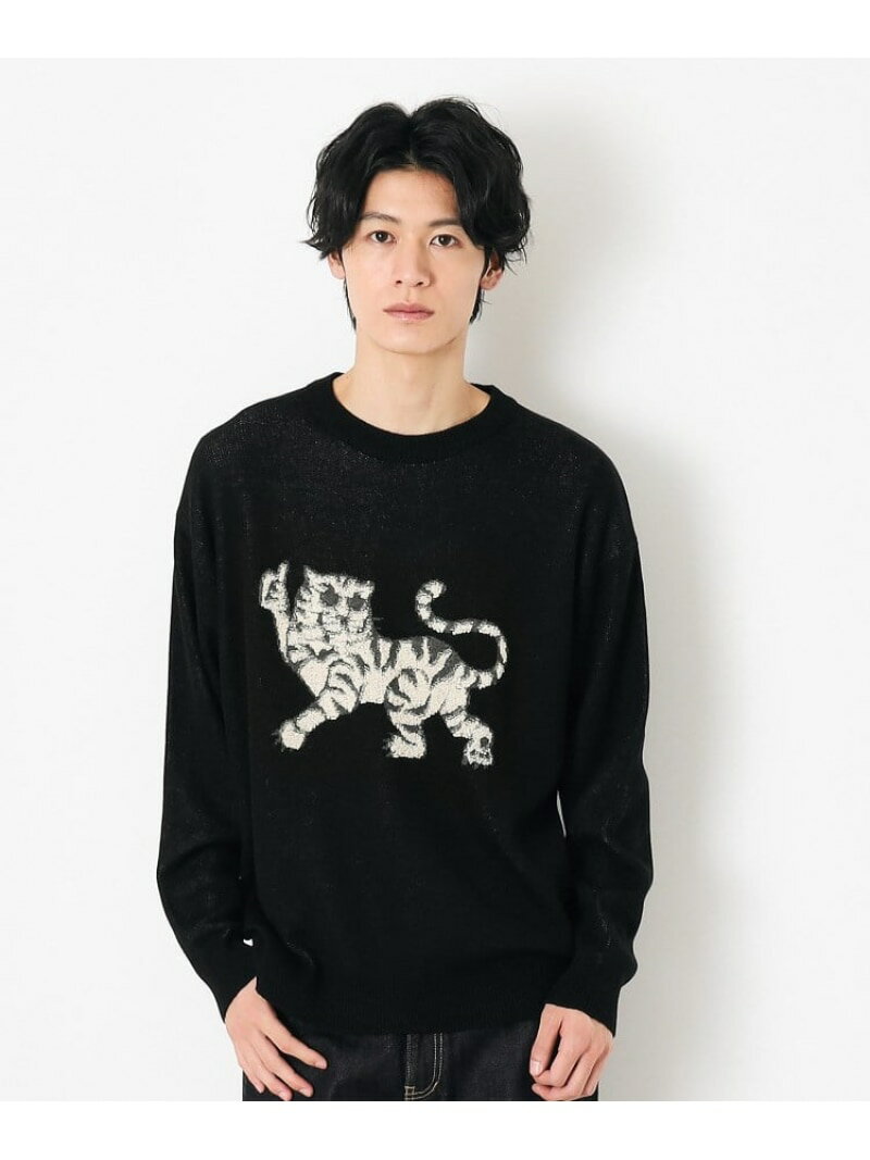【SALE／50%OFF】【洗える】トラ柄パイル編みニット Dessin デッサン トップス ニット ブラック ベージュ【RBA_E】【送料無料】[Rakuten Fashion]