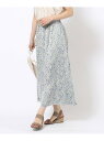 【SALE/30%OFF】サテンプリントギャザースカート SHOO・LA・RUE シューラルー スカート その他のスカート ブルー ブラック グレー【RBA_E...