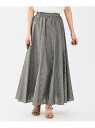 【SALE/30%OFF】キュプラ混ストライプフレアスカート UNTITLED アンタイトル スカート ロング・マキシスカート ブラウン ネイビー【RBA_E】...