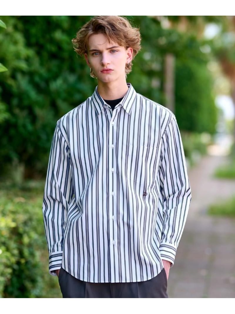 THOMAS MASON ストライプシャツ DRESSTERIOR ドレステリア トップス シャツ・ブラウス グレー【送料無料】[Rakuten Fashion]のサムネイル