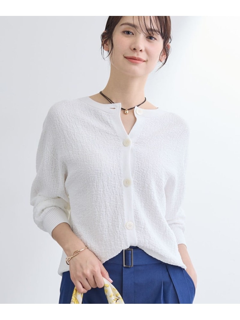 Rakuten - 【SALE／40%OFF】【前後2WAY/洗える】凹凸編地カーディガンニット INDIVI インディヴィ トップス カーディガン ブラック ホワイト【RBA_E】【送料無料】[Rakuten Fashion]