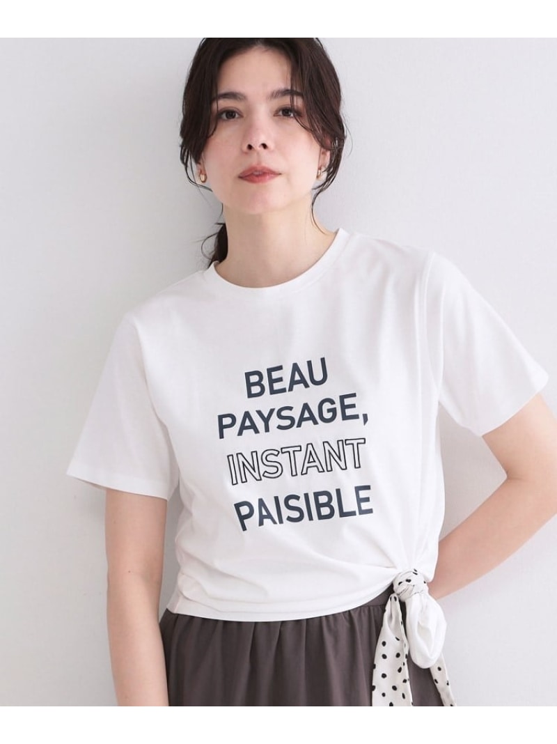 Rakuten - ロゴプリント刺繍アソートTシャツ【洗濯機OK】 OPAQUE.CLIP オペークドットクリップ トップス カットソー・Tシャツ ホワイト ベージュ ネイビー[Rakuten Fashion]