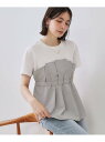 タックビスチェドッキングカットソー【洗濯機洗い可】 OPAQUE.CLIP オペークドットクリップ トップス カットソー・Tシャツ ベージュ グレー ブラック【...