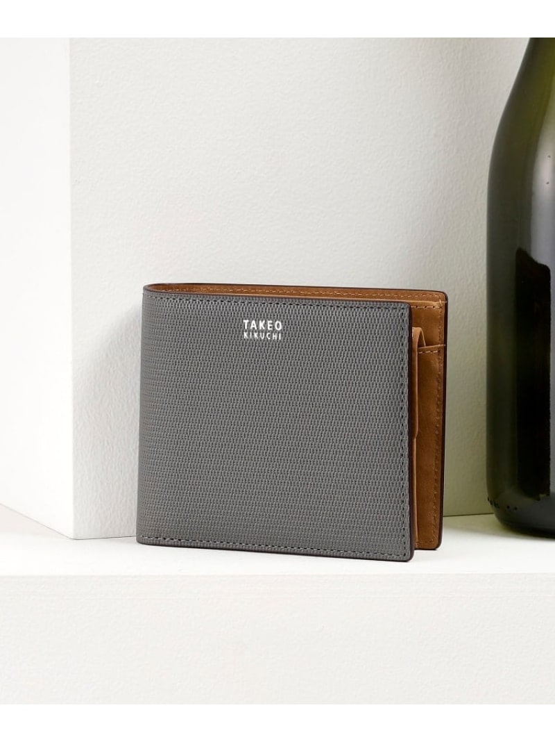 【ソフト&ナチュラル】ミニメッシュ レザー 2つ折り財布 TAKEO KIKUCHI タケオキクチ 財布・ポーチ・ケース 財布 グレー ネイビー ブルー ブラック イエロー【送料無料】[Rakuten Fashion]