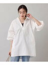 【SALE/50%OFF】【TICCA】コットンリネンレースアップシャツ UNTITLED アンタイトル ワンピース・ドレス チュニック ブルー ホワイト【RB...