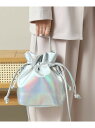 【SALE/20%OFF】メタリック巾着2WAYショルダー ITS' DEMO イッツデモ バッグ ショルダーバッグ ブラック シルバー 透明【RBA_E】[R...