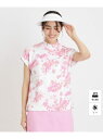 【SALE/40%OFF】UVカット/吸水速乾 フラワープリントモックネックT adabat アダバット トップス カットソー・Tシャツ ピンク ネイビー ブル...