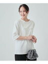 【SALE/50%OFF】【UV】二の腕カバーにも USAコットンロゴTシャツ SHOO・LA・RUE シューラルー トップス カットソー・Tシャツ ホワイト ...