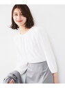 【SALE/60%OFF】【通勤】ジョーゼット タックブラウス UNTITLED アンタイトル トップス シャツ・ブラウス ホワイト ネイビー【RBA_E】【送...