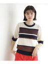 【SALE/37%OFF】マルチボーダートップス【洗える】 THE SHOP TK ザ ショップ ティーケー トップス ニット ブラウン ホワイト【RBA_E】...