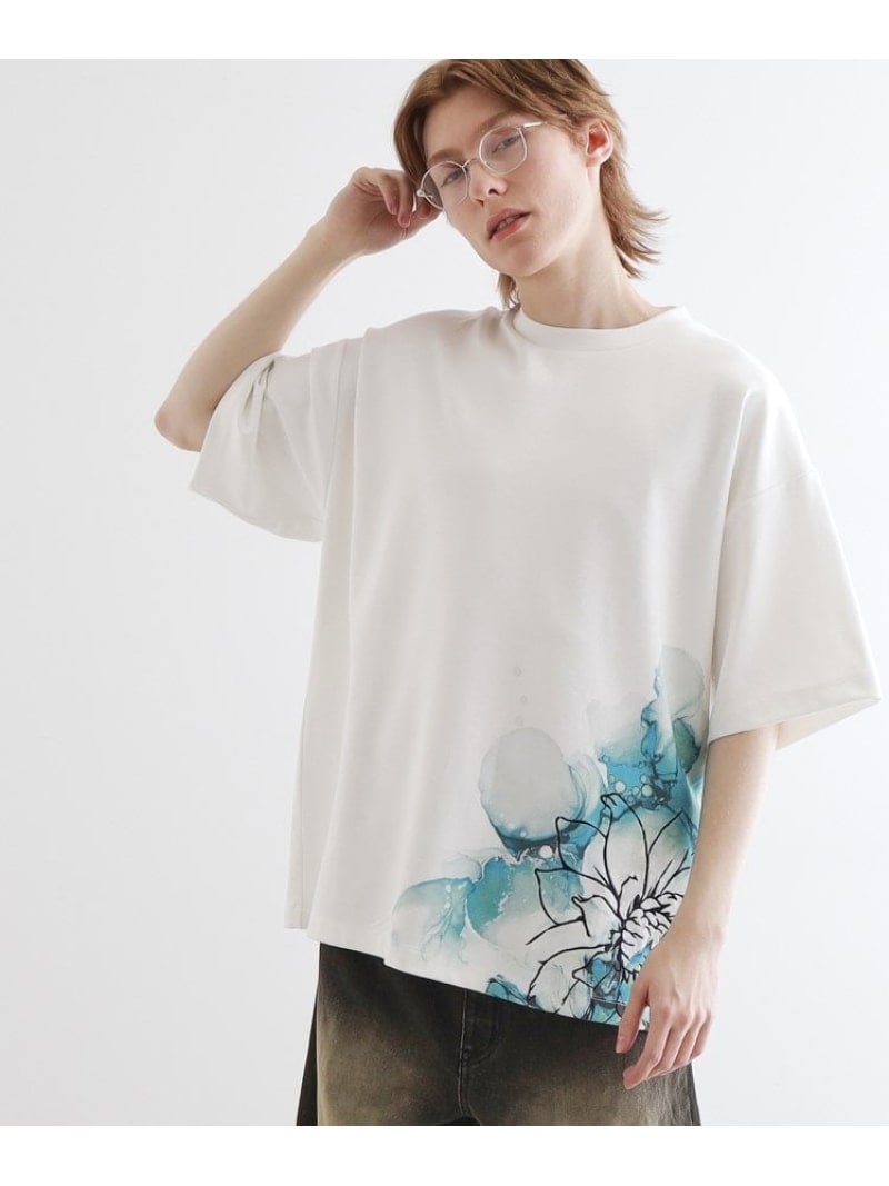 【SALE／50%OFF】バブルアートフラワーTシャツ tk.TAKEO KIKUCHI ティーケータケオキクチ トップス カットソー・Tシャツ ホワイト ブラック ネイビー【RBA_E】[Rakuten Fashion]のサムネイル