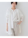 【SALE/20%OFF】【洗える/シアーストライプ】ロング丈着流しカーディガン INDIVI インディヴィ トップス カーディガン グレー ホワイト ブルー ...