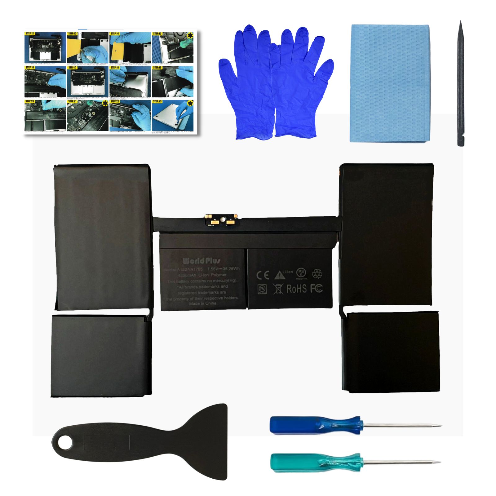 WorldPlus A1705 A1527 互換バッテリー Apple MacBook Retina 12インチ Early 2015 2016 / 2017 ...