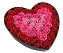 楽天ワールドセレクトショップバスフレグランス ローズ ハートボックス スタンド付 バラ 花の形の入浴剤 インスタ映え Q-FLA （レッド）