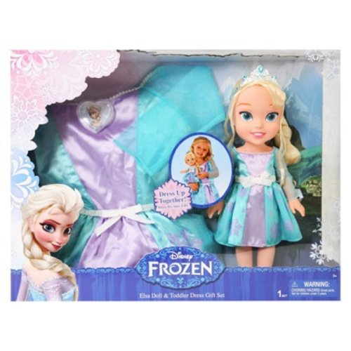 ディズニープリンセス アナと雪の女王 --- エルサのドール&子供用簡易ドレス ギフトセット