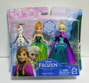 【商品名】Disney Frozen Sisters Giftset【カテゴリー】ホビー:人形・ドール【商品説明】Disney Frozen Sisters Giftset: The Disney film Frozen introduces a new cast of characters who reside in the Kingdom of Arendelle. Their story is one of epic adventure and nonstop magic! Here, three favorite characters come together in one charming gift set that will delight fans of the film. Sisters Anna and Elsa are adorable as small dolls wearing their gorgeous ball gowns from the movie in easy-to-dress MagiClip form that is gentle on little fingers. Girls will recognize Anna's stunning green gown and Elsa's turquoise fashion, complete with long sleeves, beautiful details and purple cape, from this delightful scene in the film. The snowman Olaf, a beloved character friend in Frozen, completes this set that will allow girls to play out and expand upon this heart-warming story. Set includes the two small dolls and one snowman figure.?Inspired by the hit new Disney animated film, Frozen ?Girls will love reenacting their favorite scenes from the movie ?Sisters Anna and Elsa are wearing their gorgeous ball gowns from the movie ?Magiclip fashions make changing outfits gentle on little fingers ?Includes Anna and Elsa small dolls and one Olaf figure