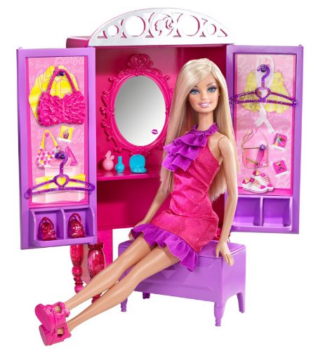 バービーBarbie Dress-Up To Make-Up Closet and Barbie Doll Set T7183