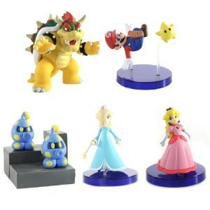 Super Mario ѡޥꥪ Galaxy Desk Top 5 Figure Set with Rosalina, Peach ե奢 ͷ 