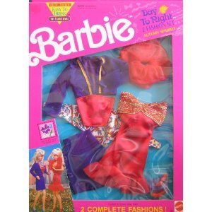 Barbie Day To Night Fashions AUTUMN SPARKLE 2 Fashion Set - Easy To Dress (1991 Arco Toys, Mattel)