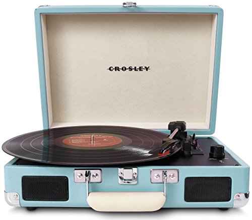 Crosley モダン＆アクティブなトランク型 ポータブルターンテーブル ターコイズ