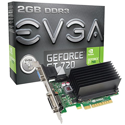 EVGA GeForce GT 720 1GB DDR3 DVI/HDM/VGA Low Profile Passive Graphics Cards 01G-P3-2722-KR