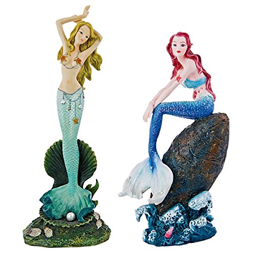 【商品名】Design Toscano Melody Cove Mermaid Collection, Full Color 【カテゴリー】ホーム：インテリア【商品詳細】 The sweet siren call of the sea has beached some of the prettiest mermaids we've seen in ages! Mallory is a flame-haired aquatic angel who watches the tide from her rocky perch while Marietta is our starfish-embellished Venus in a delicate clam shell. Both collectible beauties have shapely forms cast in quality designer resin before being hand-painted in oyster pearl hues exclusively for Design Toscano. Each approx. 4?'Wx3'Dx9?'H. 1 lb.