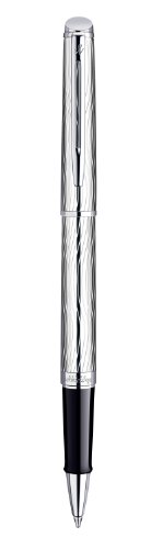 Waterman Hemisphere Deluxe Gift Box includes Full Metal Chrome Trim Roller Ball Pen - Black (Refil