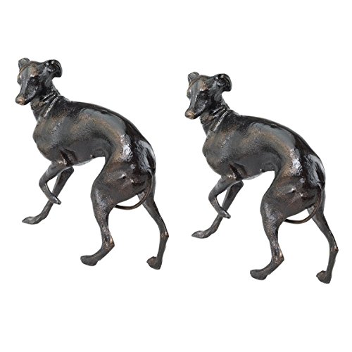 Design Toscano The Loyal Whippet Authentic Foundry Iron Casting - Set of Two