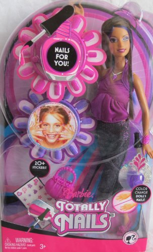 o[r[ Barbie TERESA TOTALLY NAILS DOLL (Brunette Hair) w COLOR CHANGE Finger NAILS (2008) h[