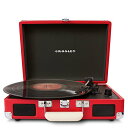 Crosley モダン&アクティブなトランク型 ポータブルターンテーブル レッド