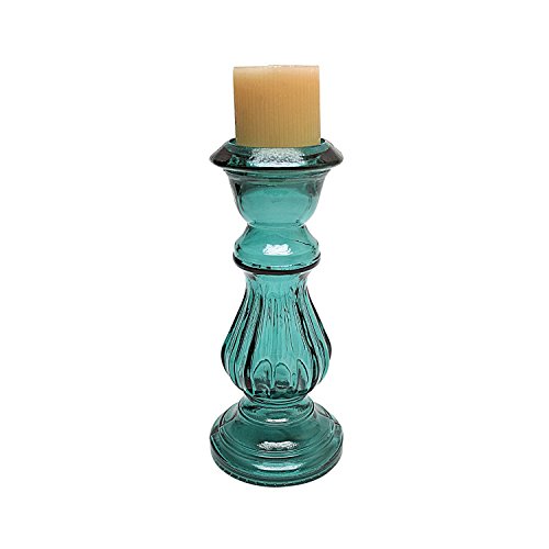 Design Toscano Jaci 12-Inch Emerald Hand-Crafted Glass Candlestick, Small, Green