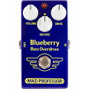 【商品名】MAD PROFESSOR マッドプロフェッサー◆Blueberry Bass Overdrive PCB◆ベース用オーバードライブ /フィンランド製 【カテゴリー】楽器：ベース【商品詳細】 Mad Professor Blueberry Bass Overdriveは、エレクトリックべースのために設計された、ハイクオリティでダイナミックなオーバードライブペダルです。 ヴィンテージのチューブベースアンプサウンドを思わせるローゲイン〜ミディアムゲインサウンドを作り出します。 Driveノブによって、古いチューブベースアンプと同様に、ピッキングによってダイナミックかつナチュラルにサウンドをコントロールできるサウンドから、より強いコンプレッションのかかった鋭い歪みにまで対応します。 ローゲインセッティングでは、音を歪ませることなくアタックのみを強調することができます。 ゲインを上げると、よりコンプレッションの強い音色となります。 ベース用にチューニングされたNatureノブは、トーンと歪みの微調整を行えます。 ファットなローエンドからアッパーミッドレンジのベースソロトーンまで、幅広く対応することができます。 また、Volumeノブによってベースサウンドをブーストすることもできます。 Blueberry Bass Overdriveはベースで使うことを前提に設計されていますが、他の楽器を接続してローエンドを調整することも可能です。