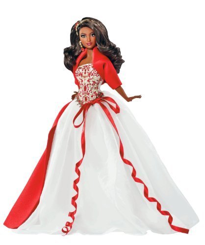 Barbie Collector R4546 - Holiday Barbie Doll 2010 / - Christmas / X-Mas AA African-American Doll -