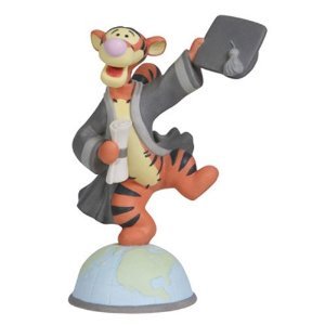 乐天商城 - Precious Moments Porcelain Disney Tigger Graduation Figurine, 5-1/4-Inch