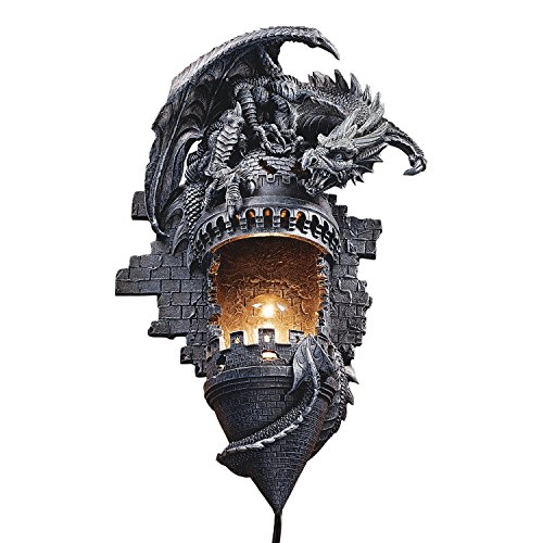 Design Toscano Dragon's Castle Lair Sculptural Wall Sconce