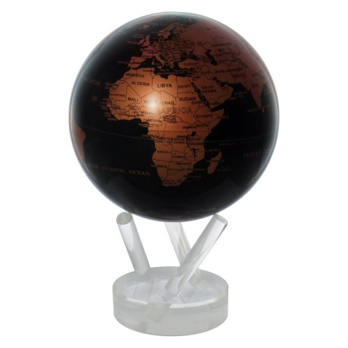【商品名】光で回る地球儀 ムーバグローブ MOVA Globe 4.5インチシリーズ(カッパー＆ブラック) 【カテゴリー】おもちゃ：学習・科学・工作【商品詳細】色:カッパー＆ブラック 電池などの電源不要！日常の光と地球の磁場・重力を利用して半永久的にゆっくりまわり続ける不思議な地球儀です。1分間に約2回転という、人間工学的に「人が安らぐ速さ」で回り、見る人の心を癒してくれます。