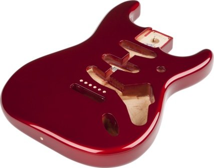 フェンダー Fender Mexico 純正パーツ 998003709 SSS Alder Body Vintage Bridge Mount, Candy Apple Red