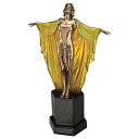 Design Toscano Majestic Maiden Art Deco Illuminated Sculpture, Multicolor