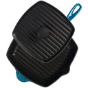 グリルフライパン Le Creuset Enameled Cast-Iron Panini Press Skillet Grill Set, Marseille