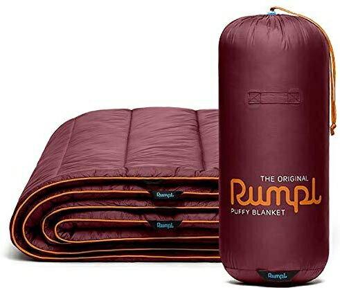 RUMPL ランプル The Original Printed Puffy Blanket 1-Person Wine Red/Canyon Orange