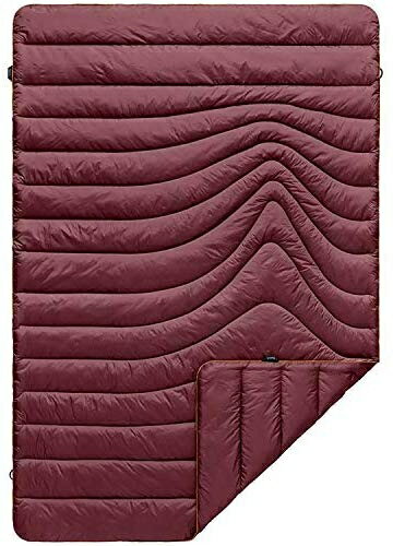 RUMPL(���ץ�) The Original Printed Puffy Blanket 1-Person Wine Red/Canyon Orange