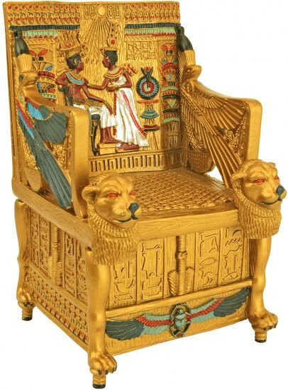 Design Toscano King Tut's Golden Throne Treasure Box c^J[
