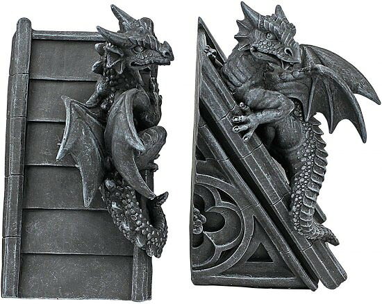 Toscano CL-55773 Gothic Castle Dragons Bookends
