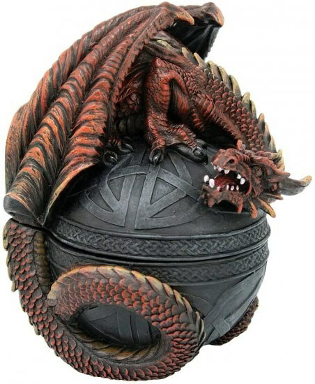 Design Toscano Dragon Protector of the Celtic Orb Sculptural Box