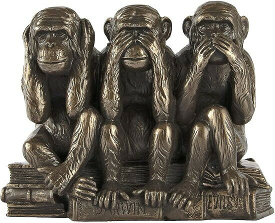 Design Toscano The Hear-No, See-No, Speak-No Evil Monkeys Statue in Faux Bronze [2]