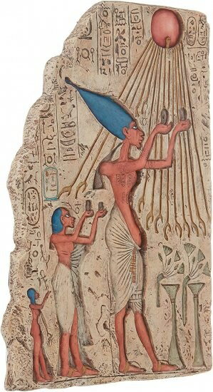 (Multi-color) - Design Toscano Pharaoh Akhenaten Offering to Aten the Sun Wall Sculpture