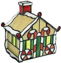 Design Toscano クリスマス ジンジャーブレッドハウス ステンドグラスランプ 照明彫刻 フルカラー